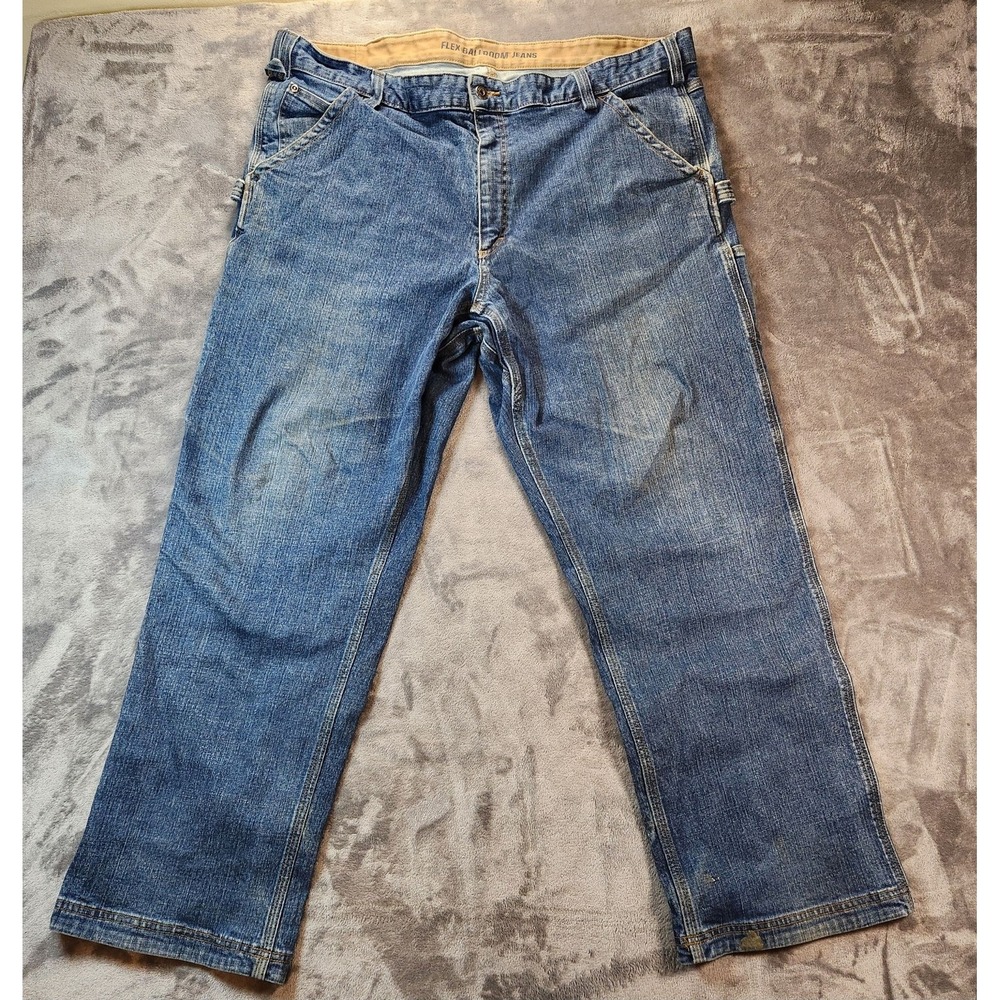 Duluth Trading Jeans Mens 42x30 Blue Flex Ballroom Relaxed Straight Workwear